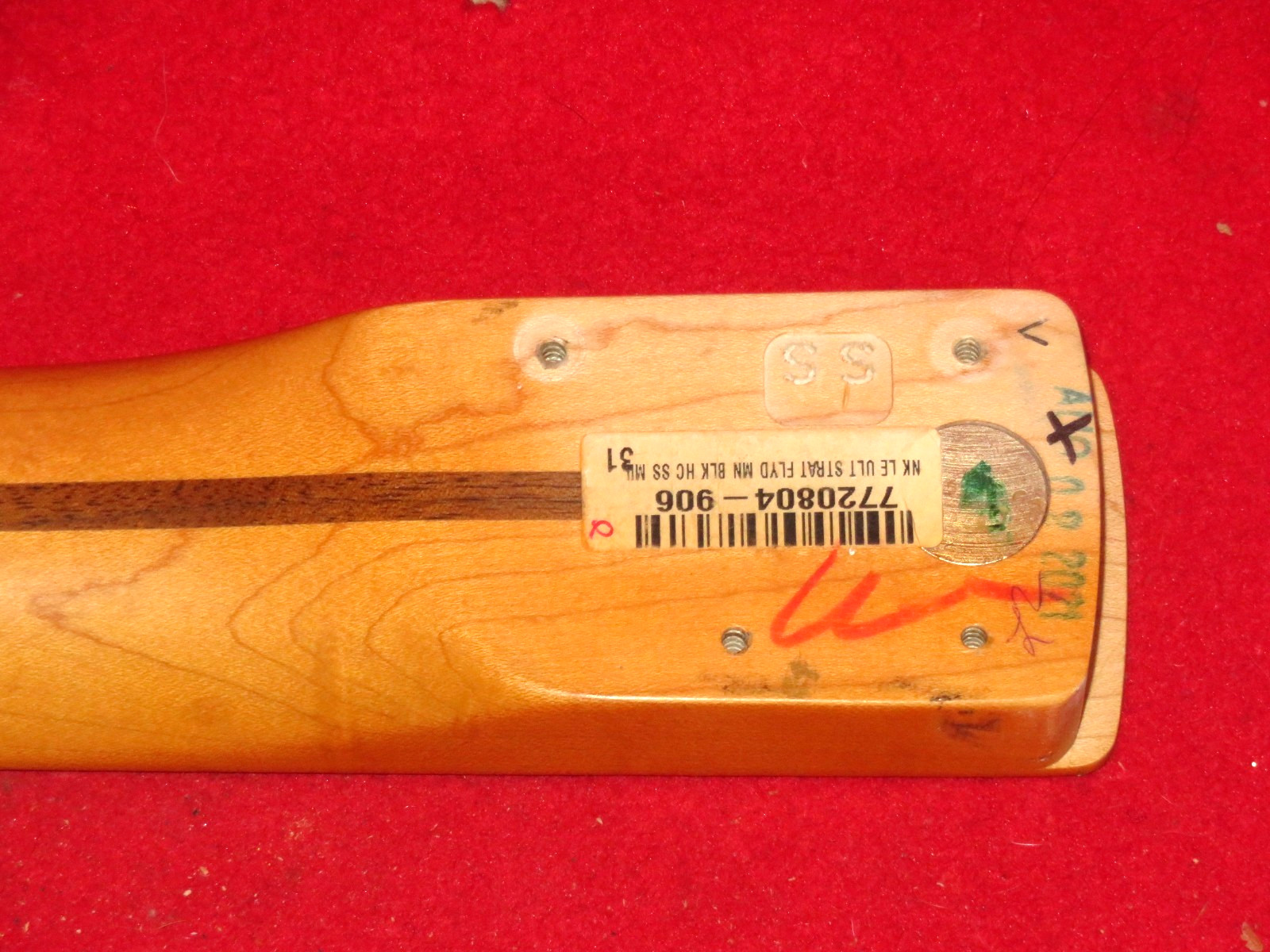 Fender 2021 USA Maple American Ultra Luxe Stratocaster Neck w/ Black Headstock