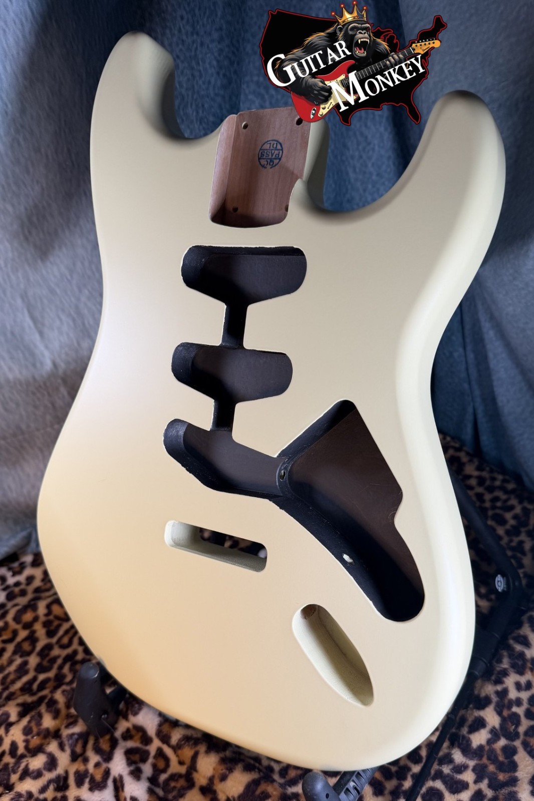 Vintage Cream Satin Nitro Replacement Strat American Alder w Shielding 4.11 lbs
