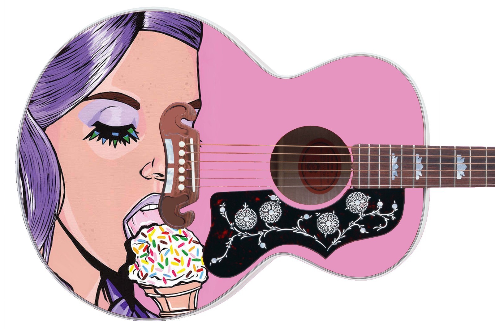 Guitar Skin Wrap Axe Re-Skin Pop Rock West End Girl Groupie Girl – 1213