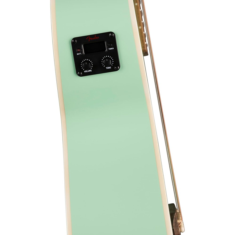 Fender Monterey E Spruce Top Surf Green w/ Strap Tuner Bundle