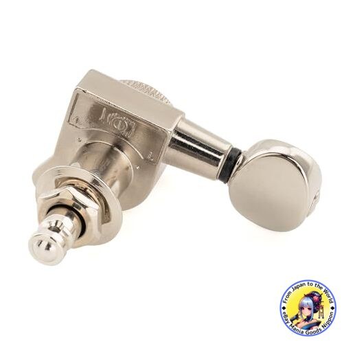 MUSICLILY Pro Left-Handed Locking Tuners 6-In-Line 18:1 Vintage Oval Nickel