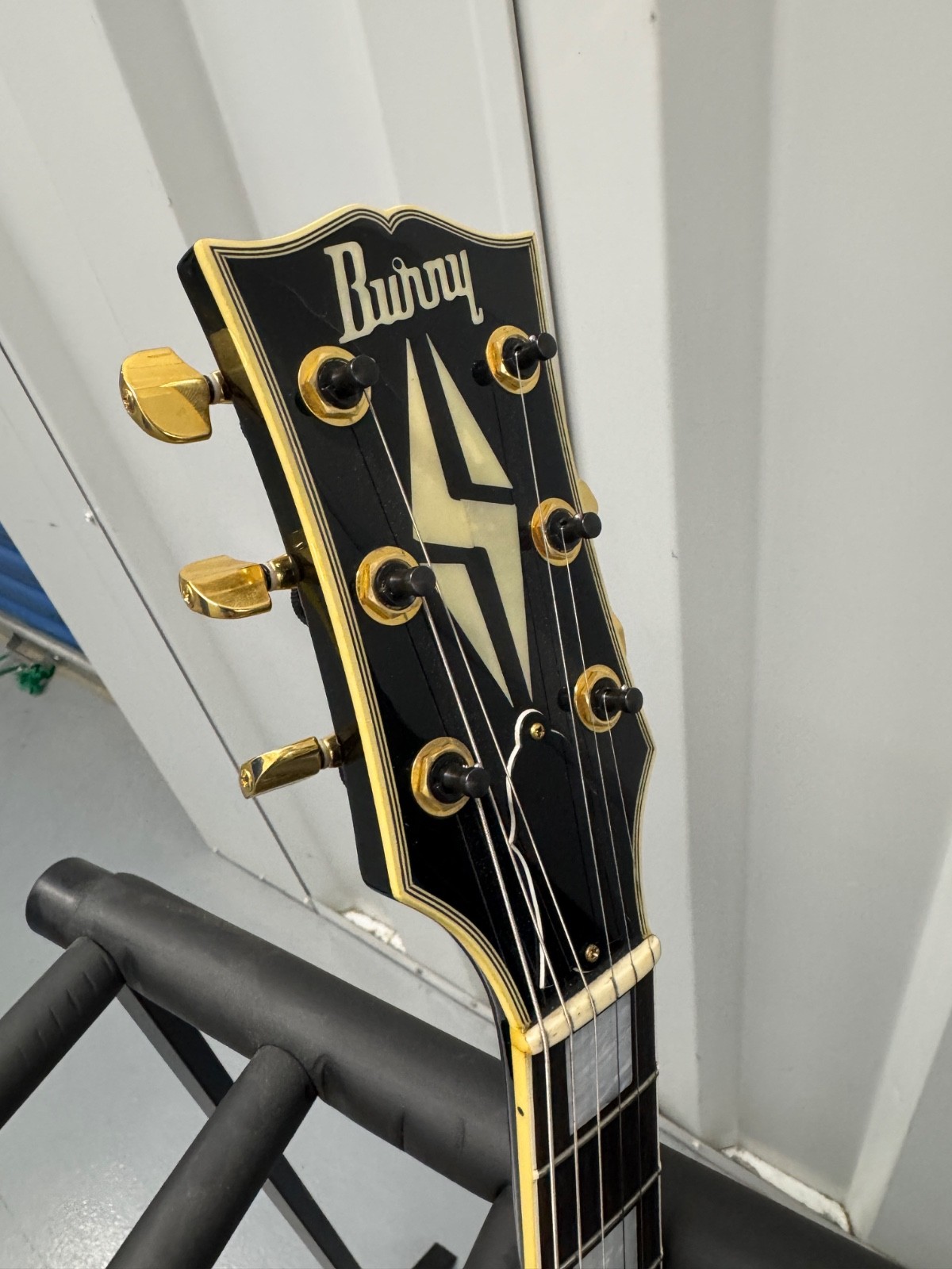 Burny Les Paul Custom-style black single-cut