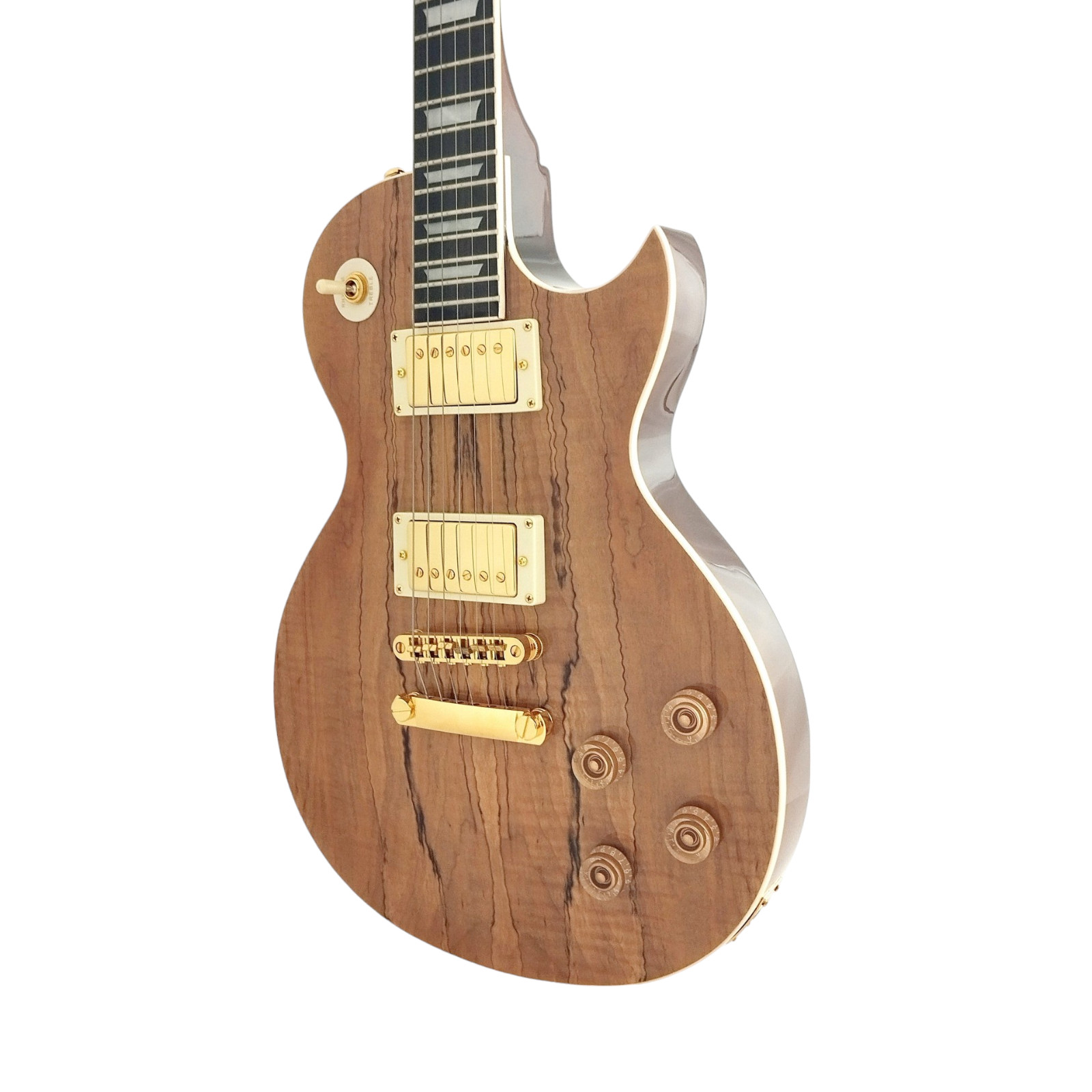 Haze SEG227GC Spalted Maple Veneer Finish, Haze LP Style Electric Guitar