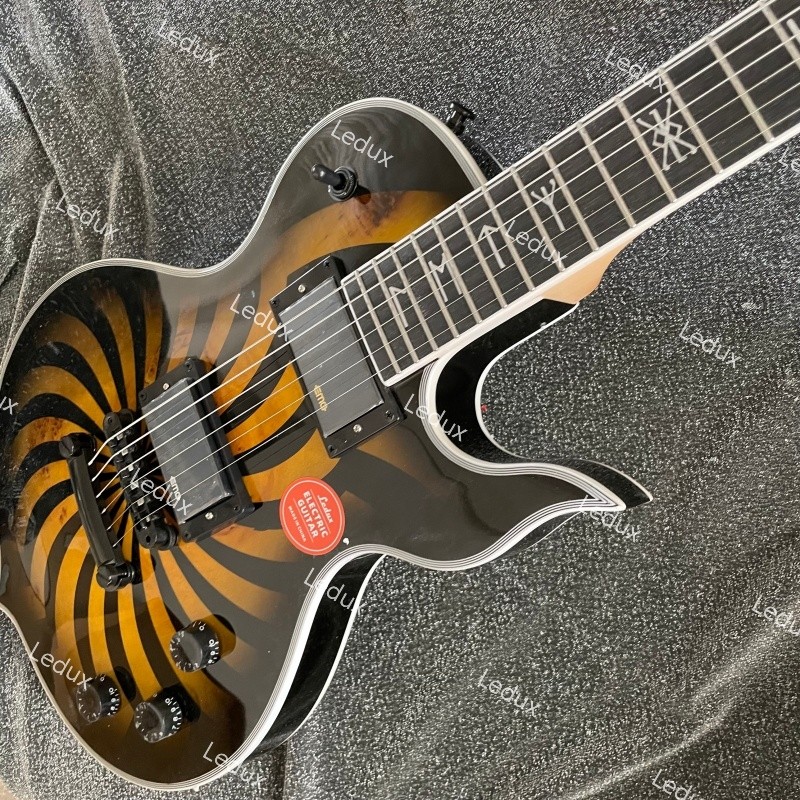 Ledux OG Solid Electric Guitar Bone Nut Stainless Fret Water Transfer Swirl Fast