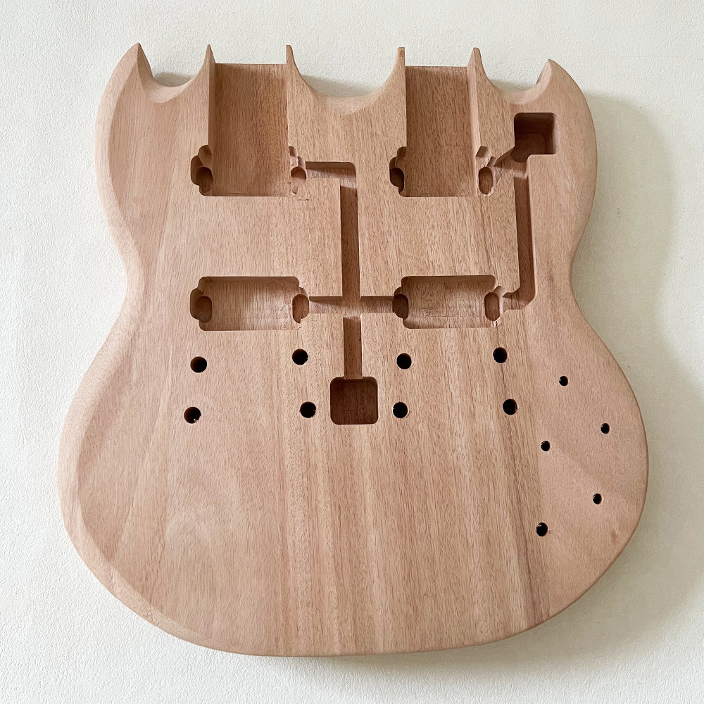 DIY Double Head Electric Guitar Kit Solid Mahogany Body 12&6 String
