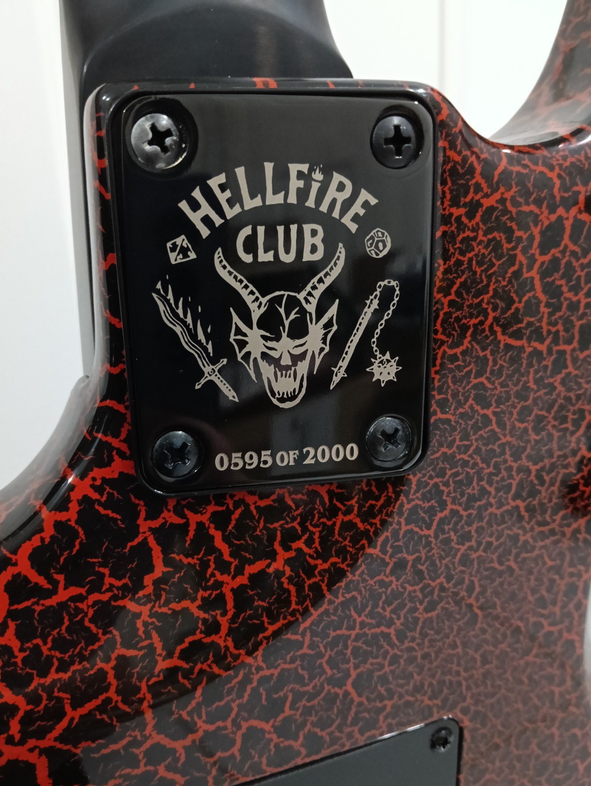 B.C. Rich Stranger Things Hellfire Club NJ Warlock #595/2000 Mint – Red Crackle