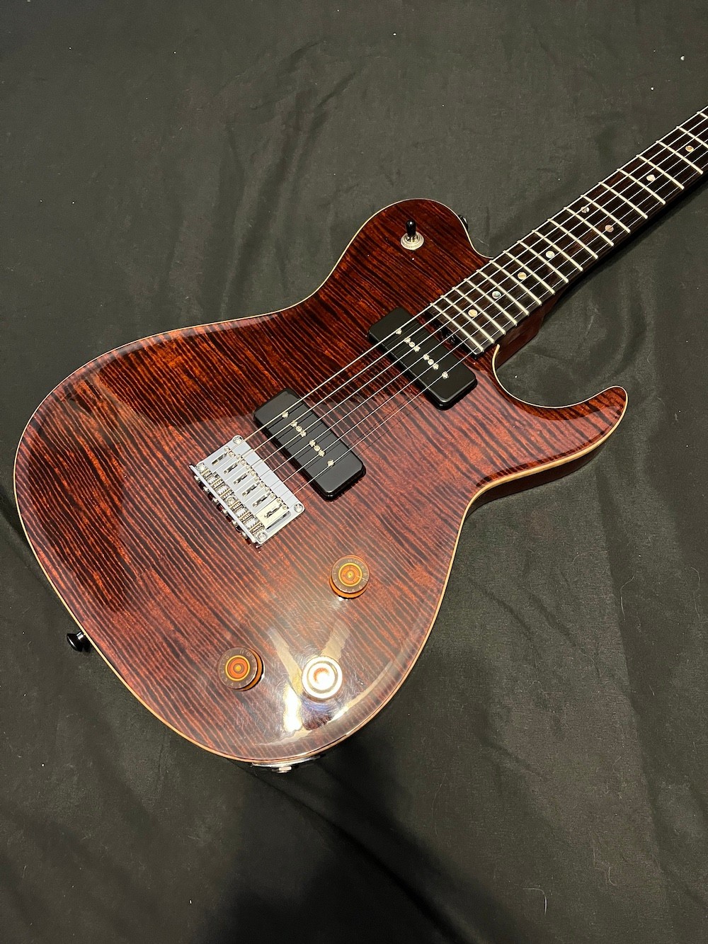 2008 Don Grosh Carve Top T Semi Hollow Guitar 5A Flame Top Braz Board W/OHSC