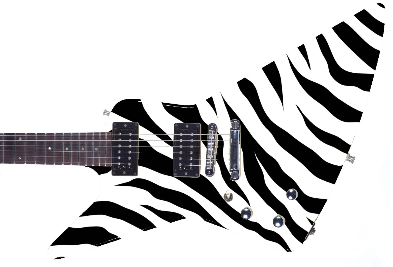 Guitar Skin Wrap Axe Reface LEFT Black and White Tiger Stripe 1230 A