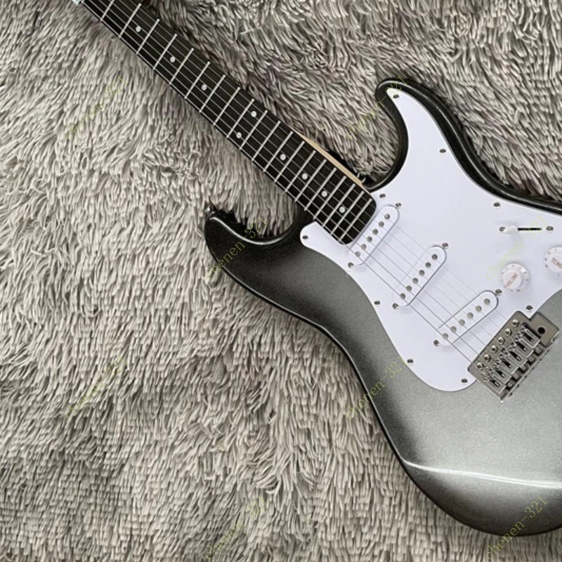 Solid Electric Guitar Stainless Fret SSS Pickups Tremolo Bridge Silvery Burst