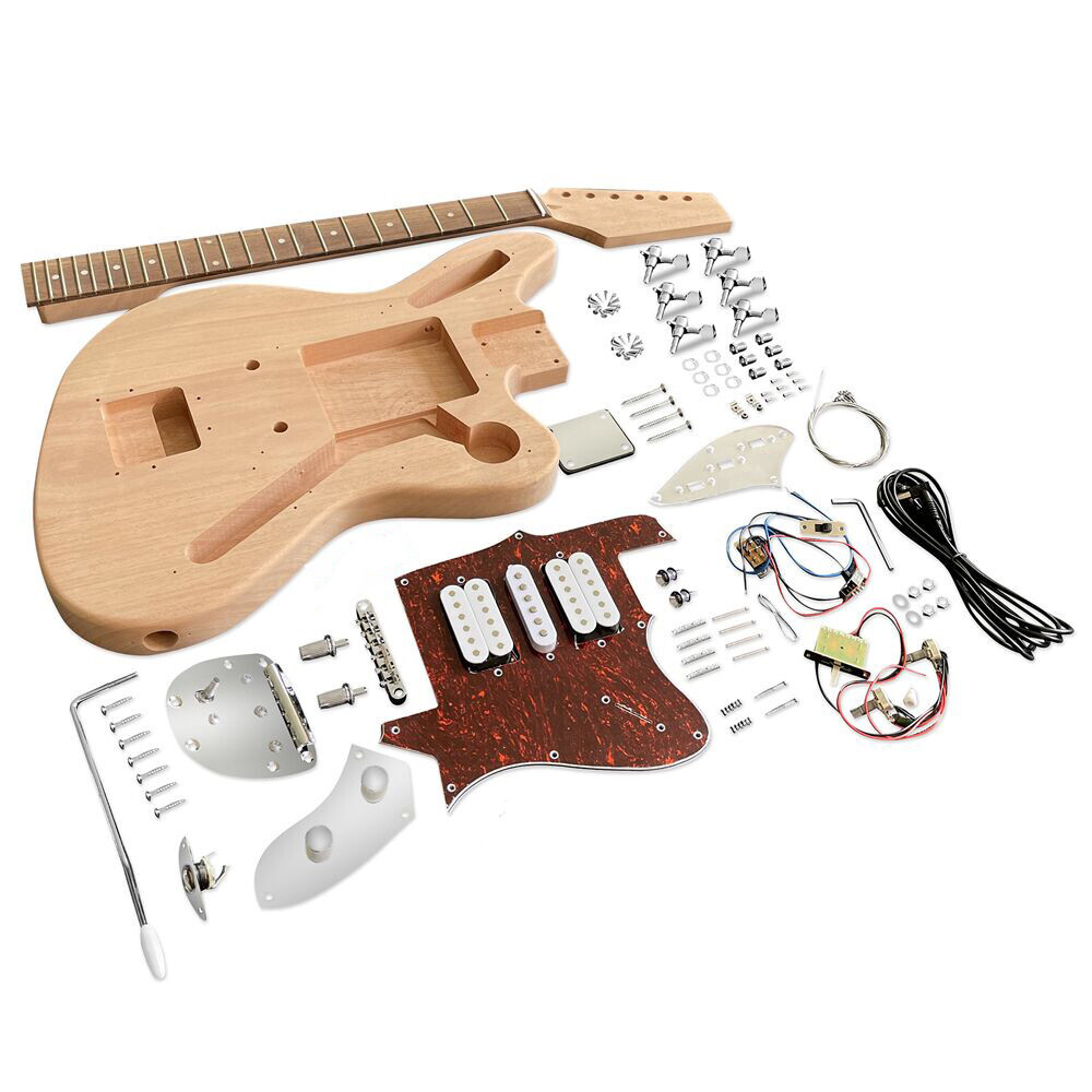 DIY Electric Guitar Kit Beginner Kit Mahogany Body Neck Rosewood Fingerboard CR