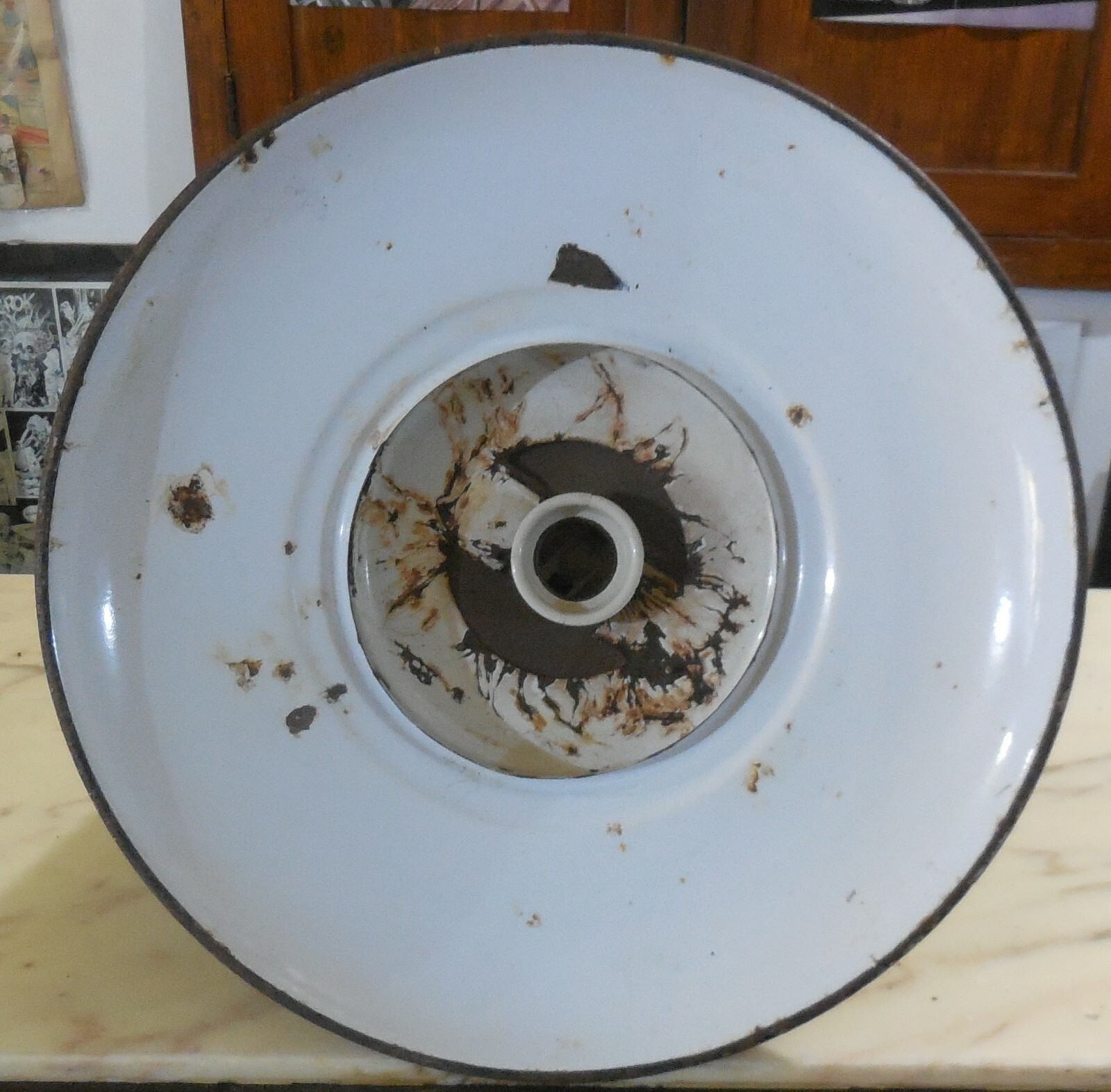 VINTAGE LARGE ANTIQUE LAMP FISHING LIGHT PROVISUS TORINO ITALY 1940-60s