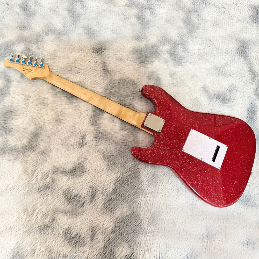 Red ST Electric Guitar SSS Pickups White Pearl Guard Free Shipping