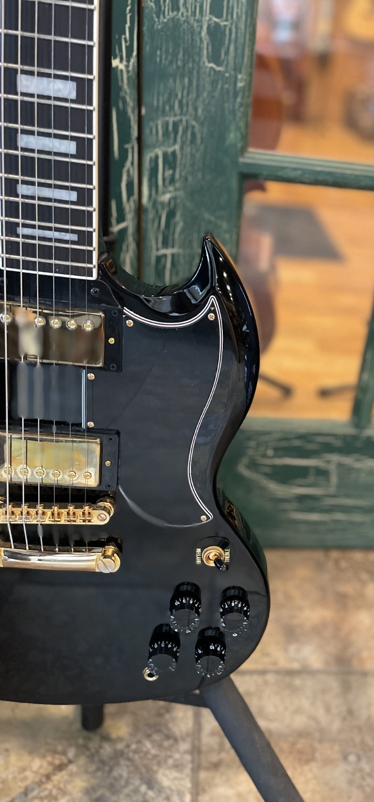 Epiphone Inspired By Gibson SG Custom HH Electric Guitar Ebony Epi SG Hard Case
