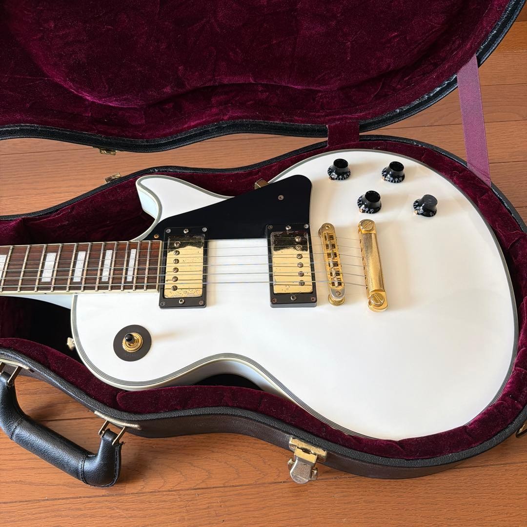 Burny Les Paul Custom White Electric Guitar Used Product Shipping From Japan
