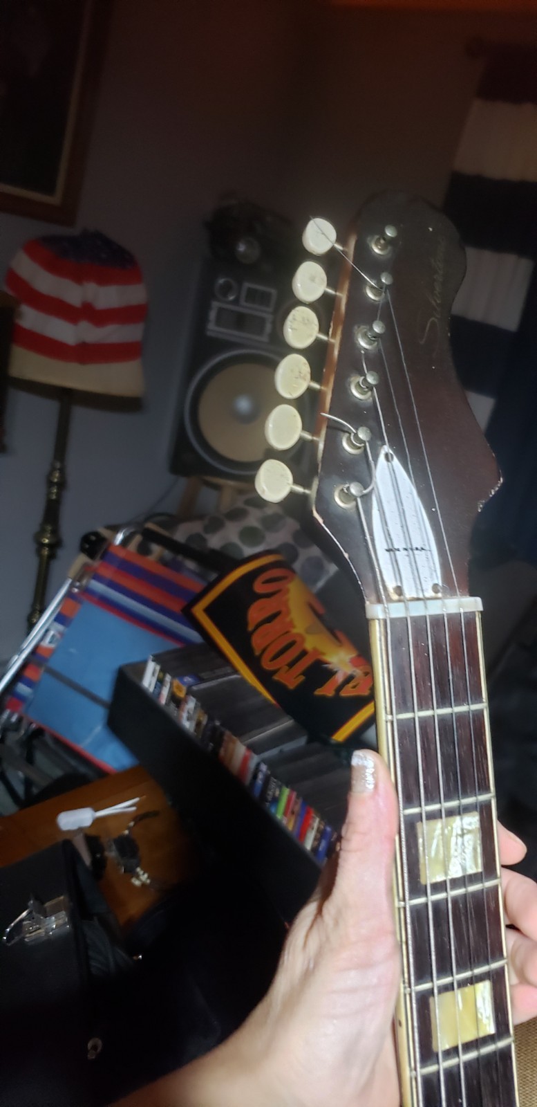 Vintage 1960s Silvertone Guitar Silhouette 1478 DeArmond Pick Up Harmony Kay