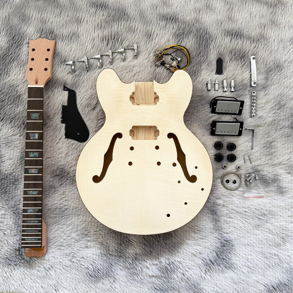 DIY Semi-Hollow Electric Guitar Kit ES-335 Unfinished Build Full Set