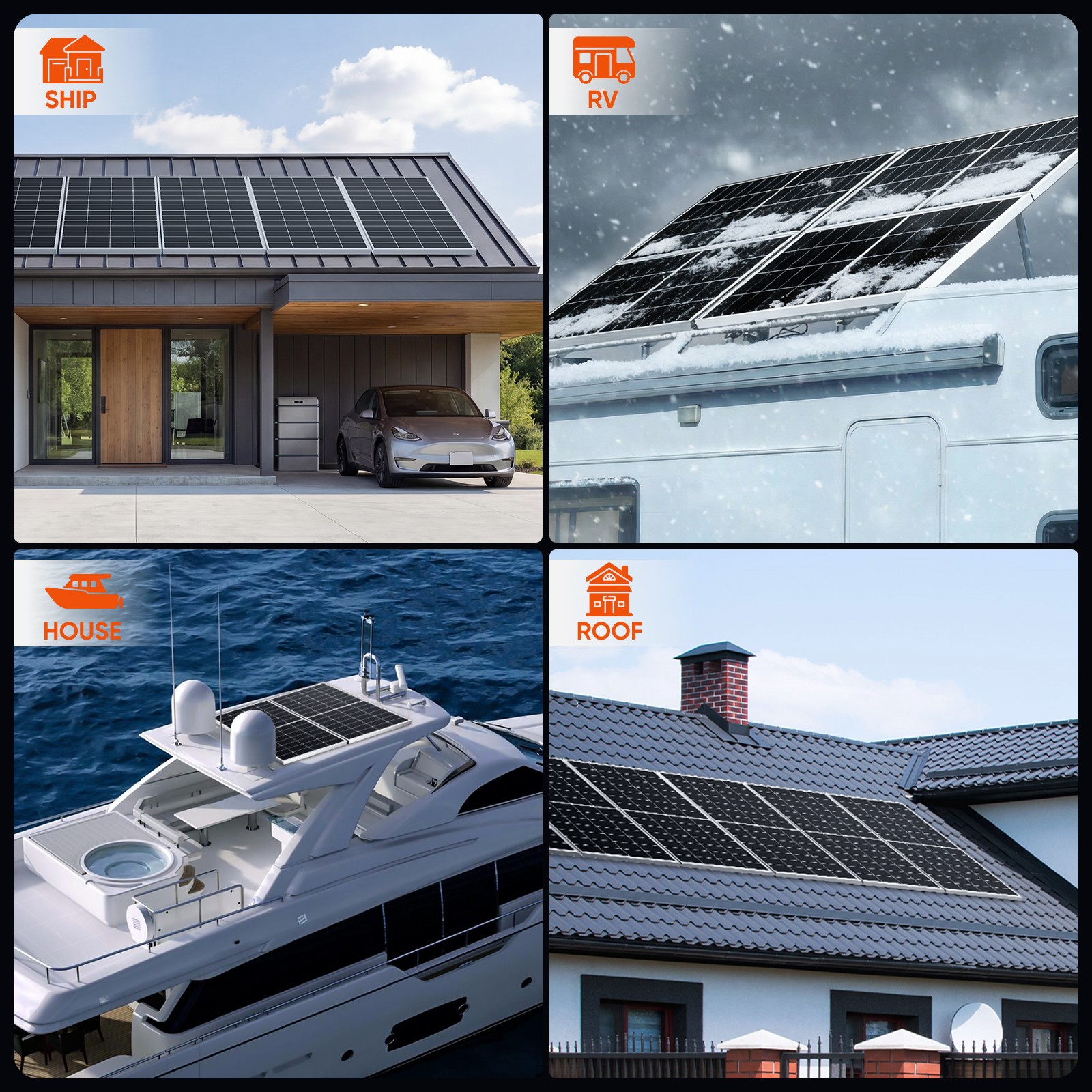 300W Monocrystalline Solar Panel Charger 12V Home RV Car Off Grid Battery Camper