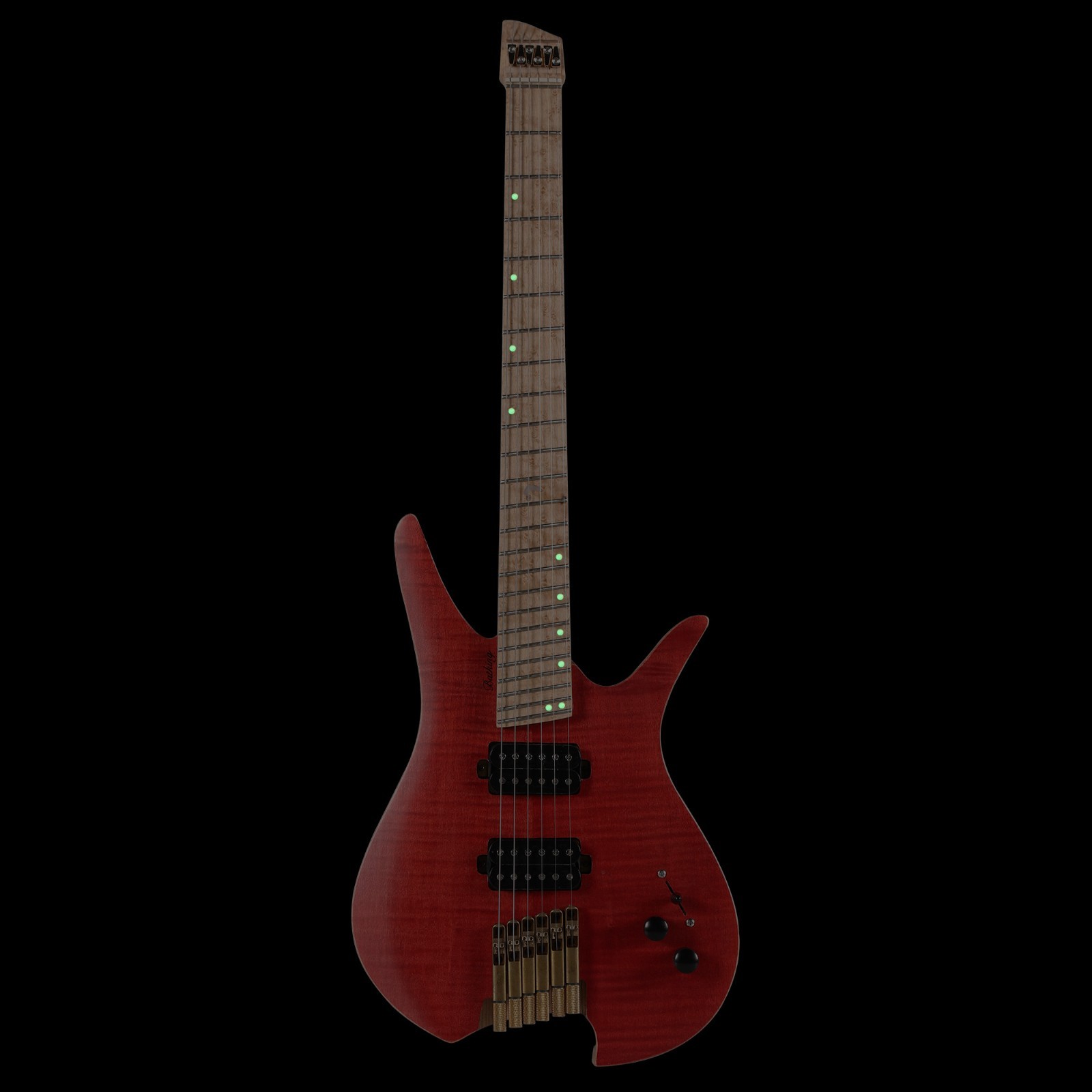 Batking Electric Headless 6 Stringed Multiscale Guitar luminous Inlays W/Bag