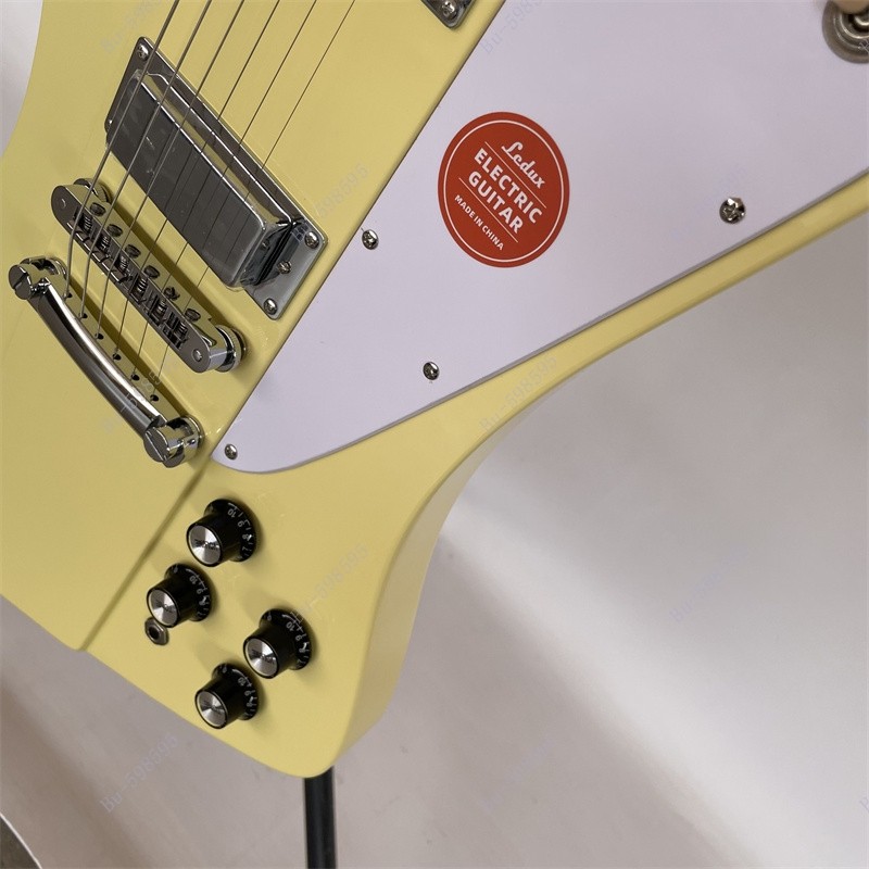 Solid Electric Guitar HH Pickups Fixed Bridge Stainless Rounded Fret Edge Cream