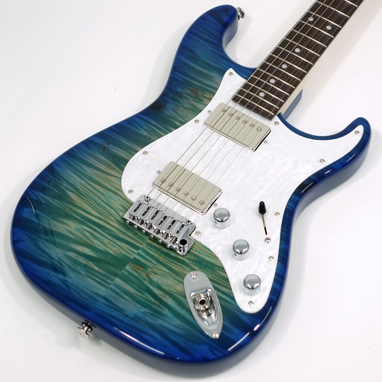 Momose MC1-HH FT Flame Tochi R Blue-Burst Used Electric Guitar