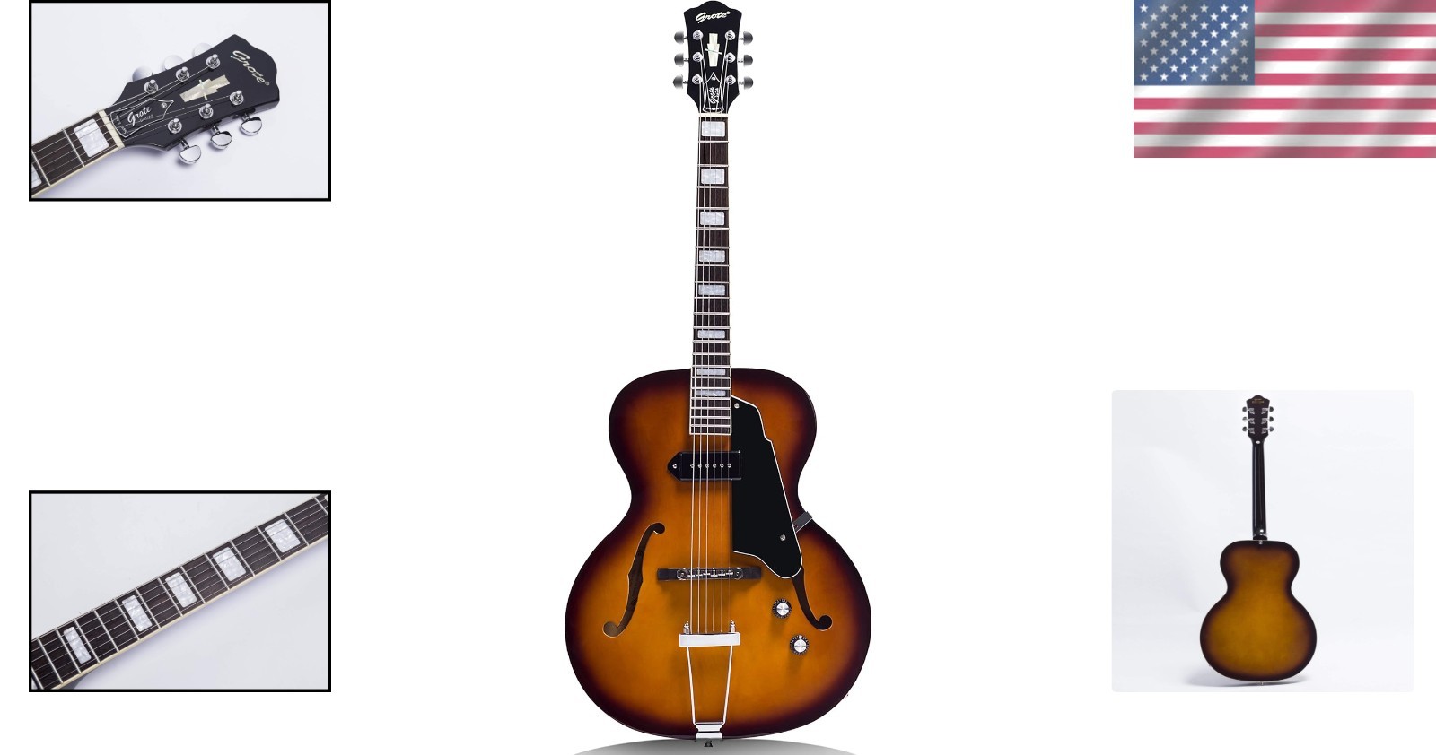 Grote Jazz Electric Guitar Sunburst Finish