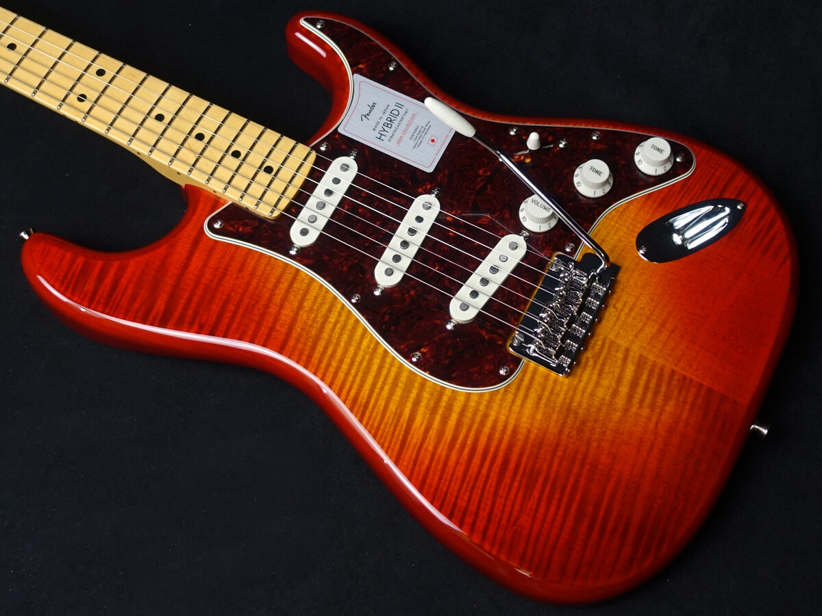 Fender 2024 Collection Made in Japan Hybrid II Stratocaster Flame Sunset Orange