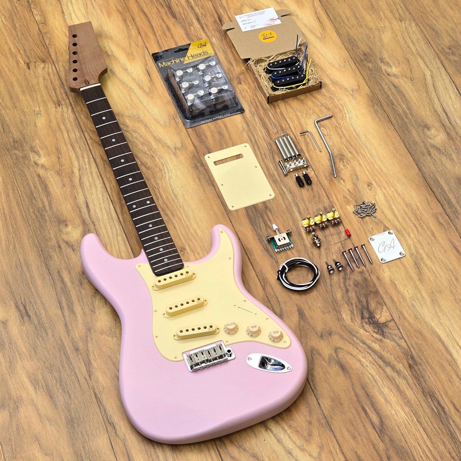 Elite Double Cut DIY Guitar Kit Deluxe Complete Build Package Guitar Anatomy