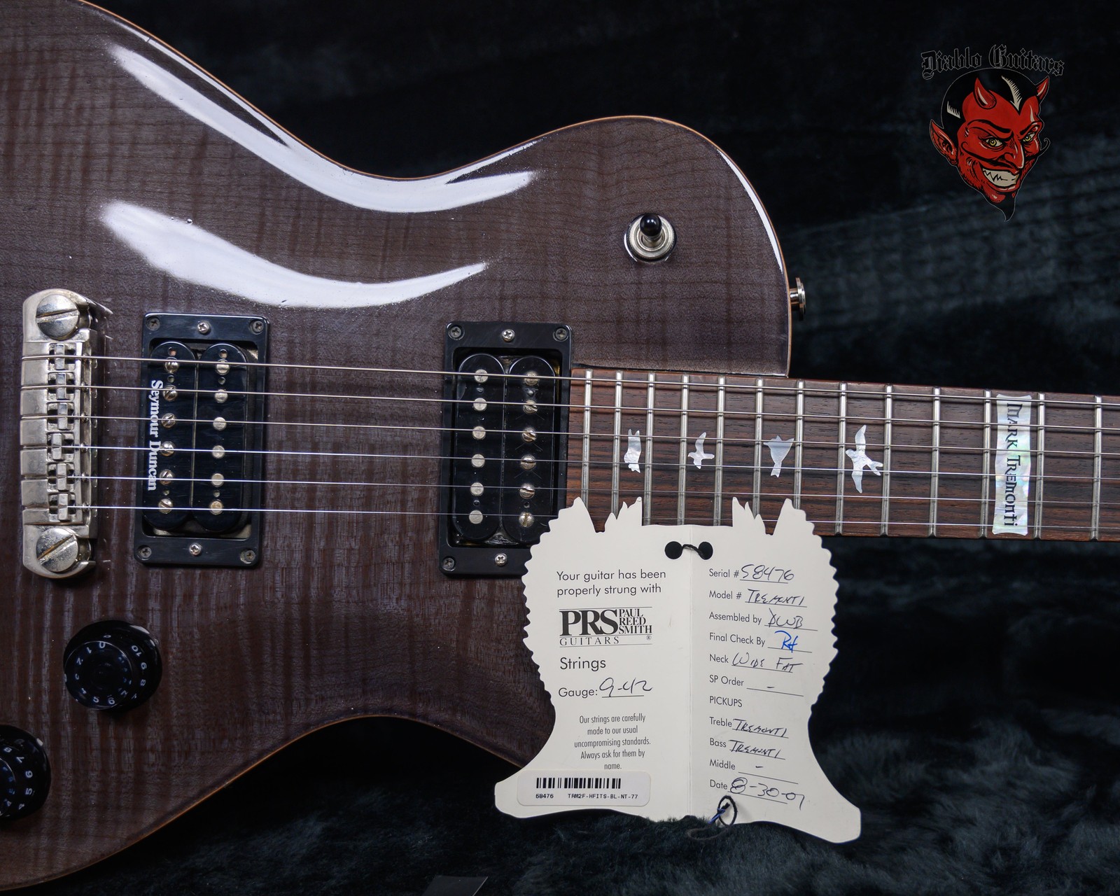 PRS Tremonti Trans black Black Flame Maple Top 2001 w/OHSC (Top Refin)