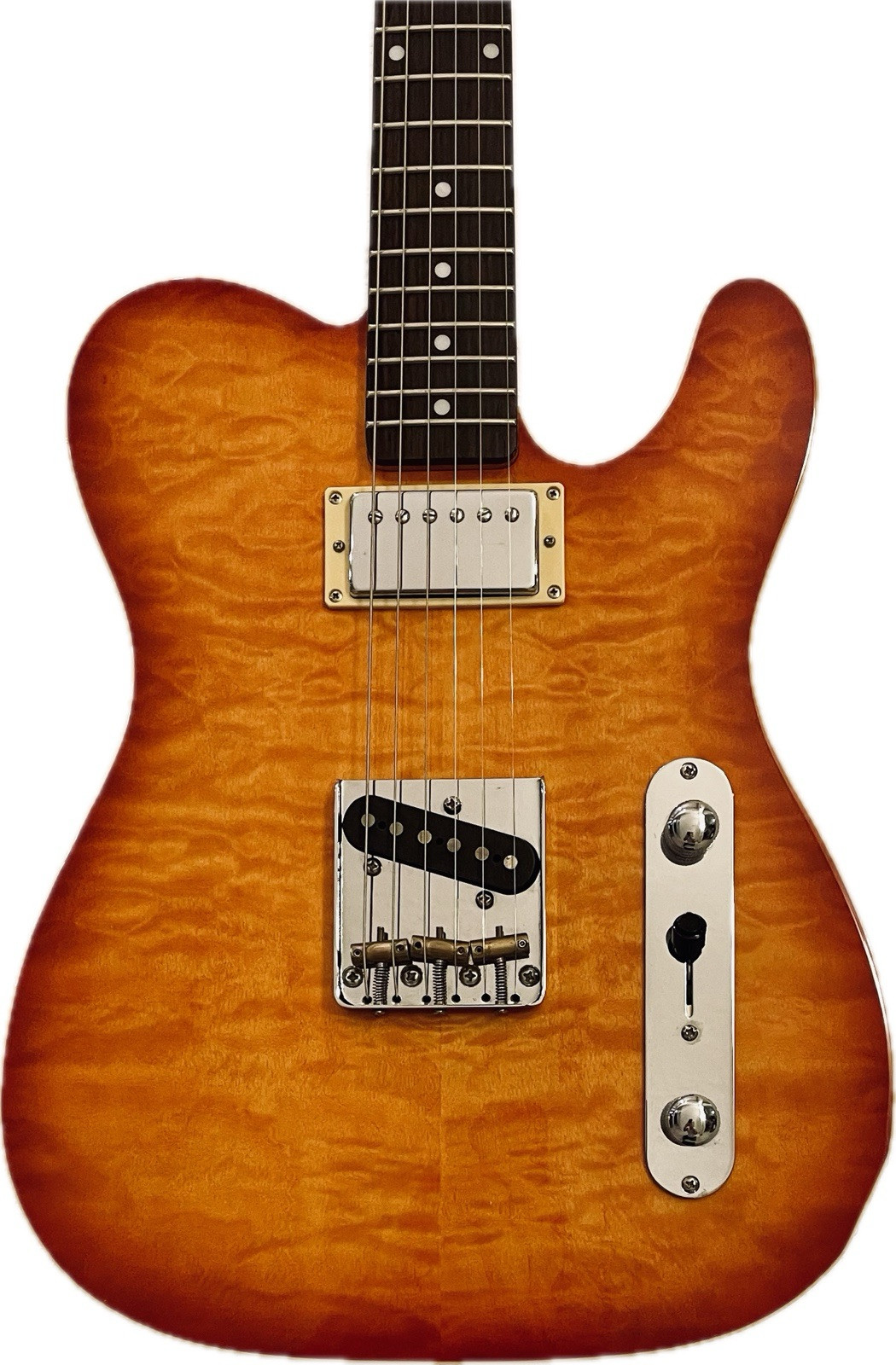 2005 Austin AU-962 Tele Style Guitar Quilt Maple Top Alder Body Sunburst