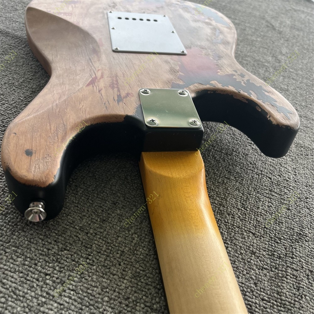 Solid Electric Guitar Adge Stainless Rounded Fret Edge Unbranded 3-Tone Bust