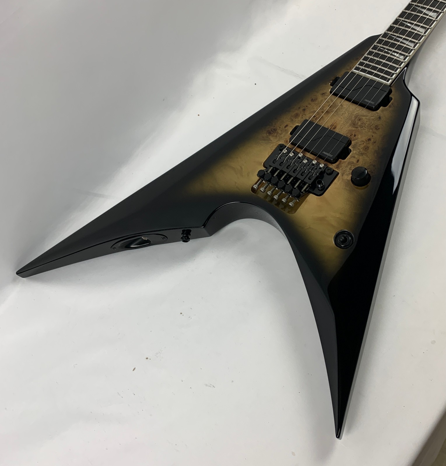 ESP E-II Arrow NT Burl Maple BM Nebula Black Burst Electric Guitar +Case B-Stock