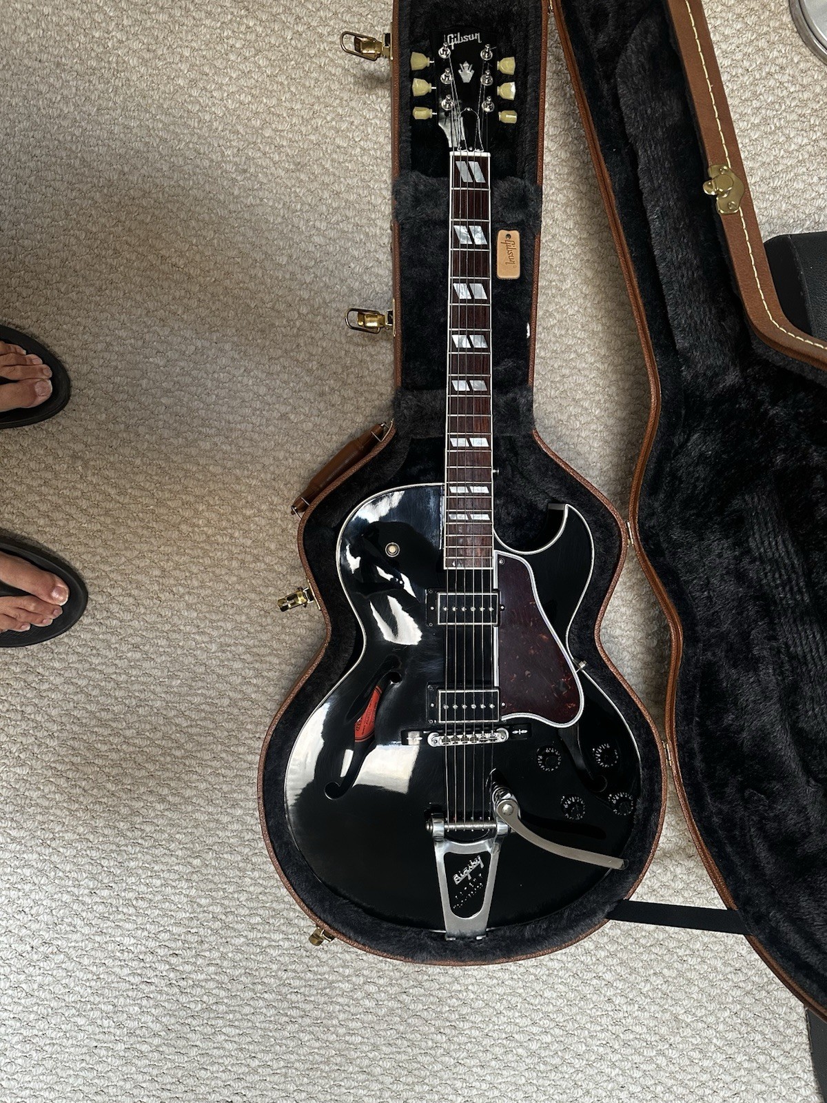 2013 Gibson ES-175 Archtop Hollowbody Electric Guitar Black Ebony + OHSC