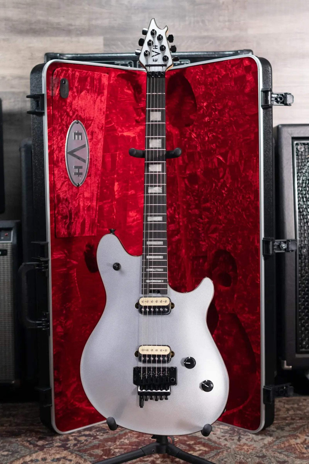 EVH Wolfgang USA Electric Guitar – Silver with Hardshell Case