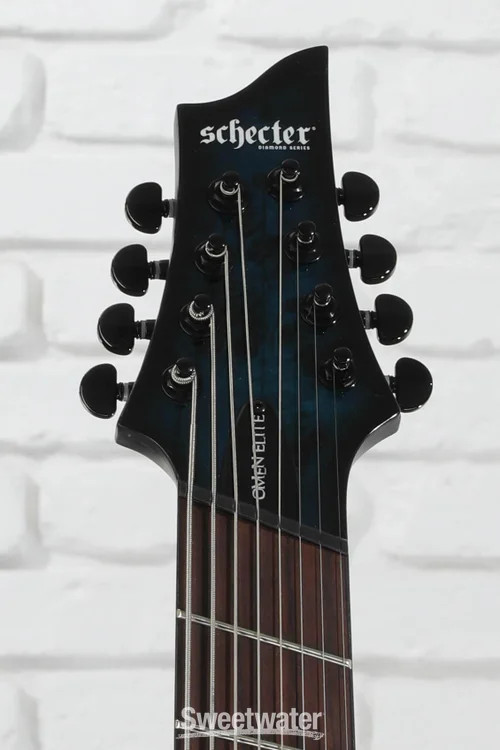 Schecter Omen Elite-8 Multiscale 8-string Electric Guitar – See Through Blue