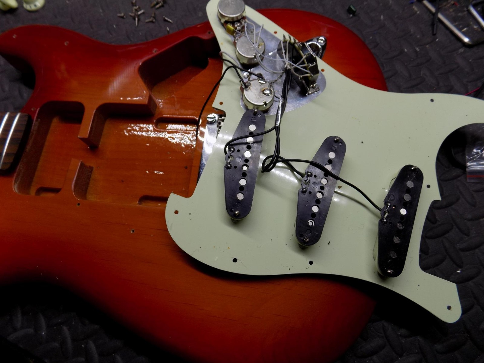 Squier Standard Series Strat, Alnico Pickups, Custom Wiring,Two Point Tremolo
