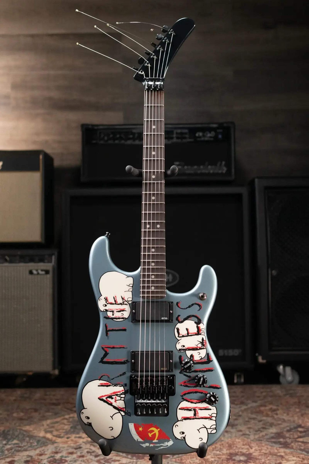 Fender Tom Morello’s “Arm the Homeless” Guitar – Blue Ice Metallic with Hardshel