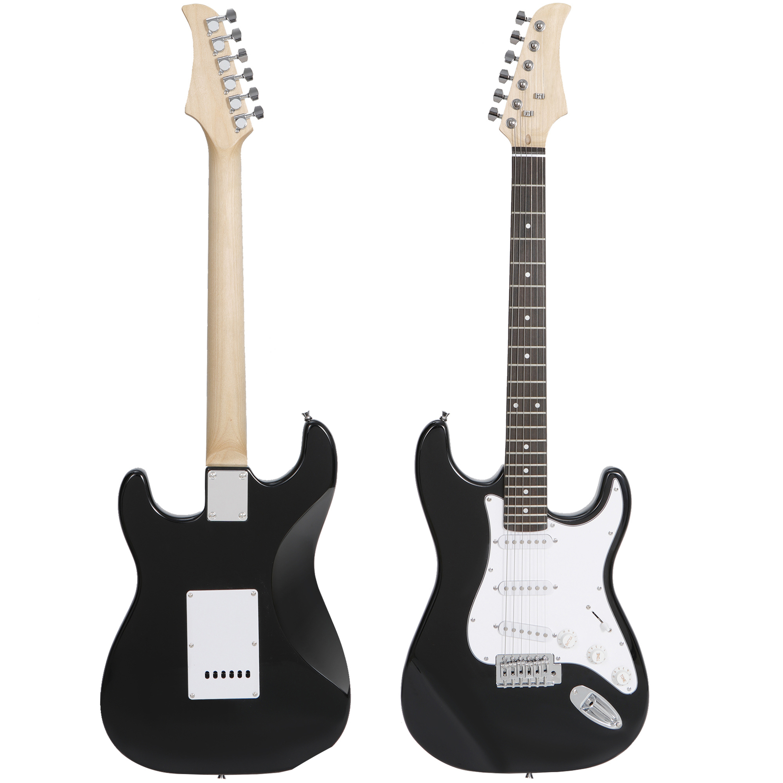 39″ Black Electric Guitar with Amp, Case and Accessories Pack Beginner Full Size