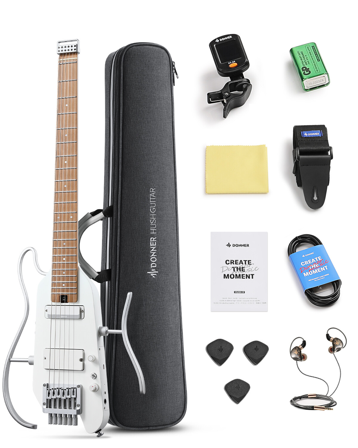 Donner HUSH™ X PRO Electric Guitar With Accessories Headless Guitarra Electrica