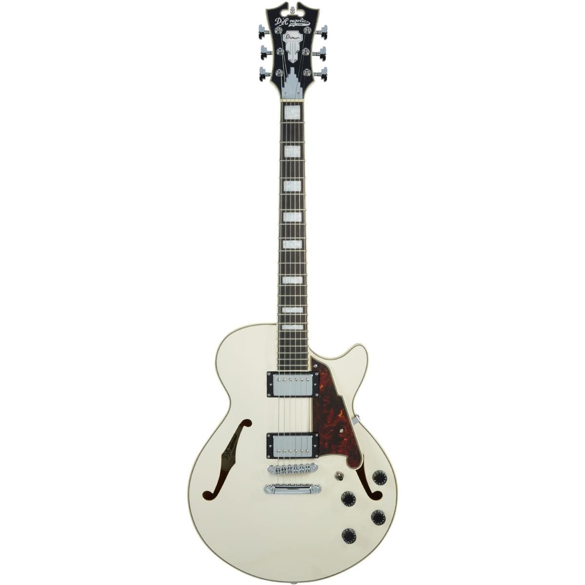 D’Angelico Guitars Premier SS Electric Guitar with Stopbar Tailpiece, Champagne