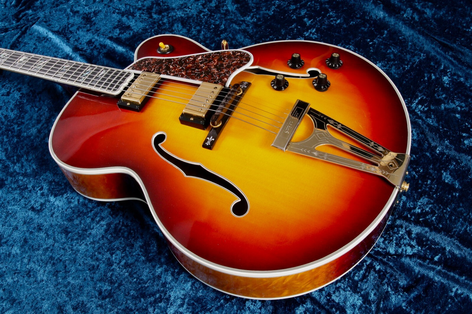 Gibson Super 400 custom one of a kind solid quilt back Bourbon burst