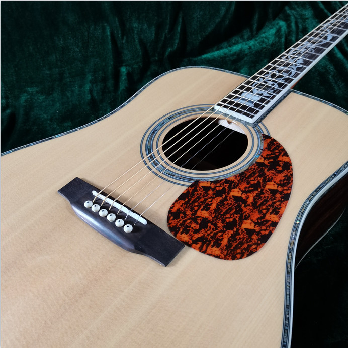 Acoustic Electric Guitar Hollow with EQ Abalone Inlay Solid Spruce