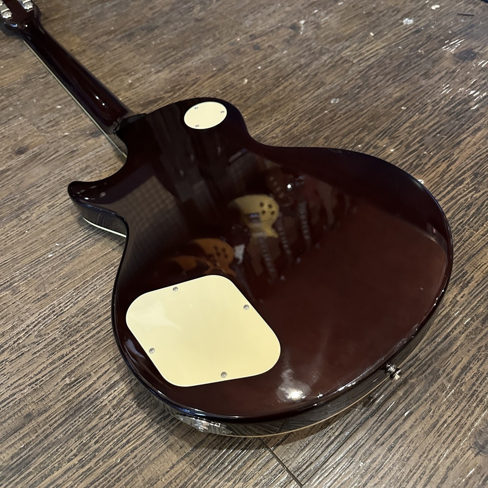 Burny LSD-80N Used Maple Top Mahogany Back Body Mahogany Neck See Thru Blue