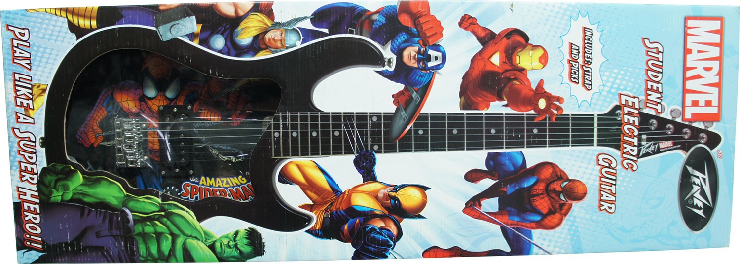 Stan Lee Signed Peavey Marvel Spiderman 3/4 Size Electric Guitar & Certificate!