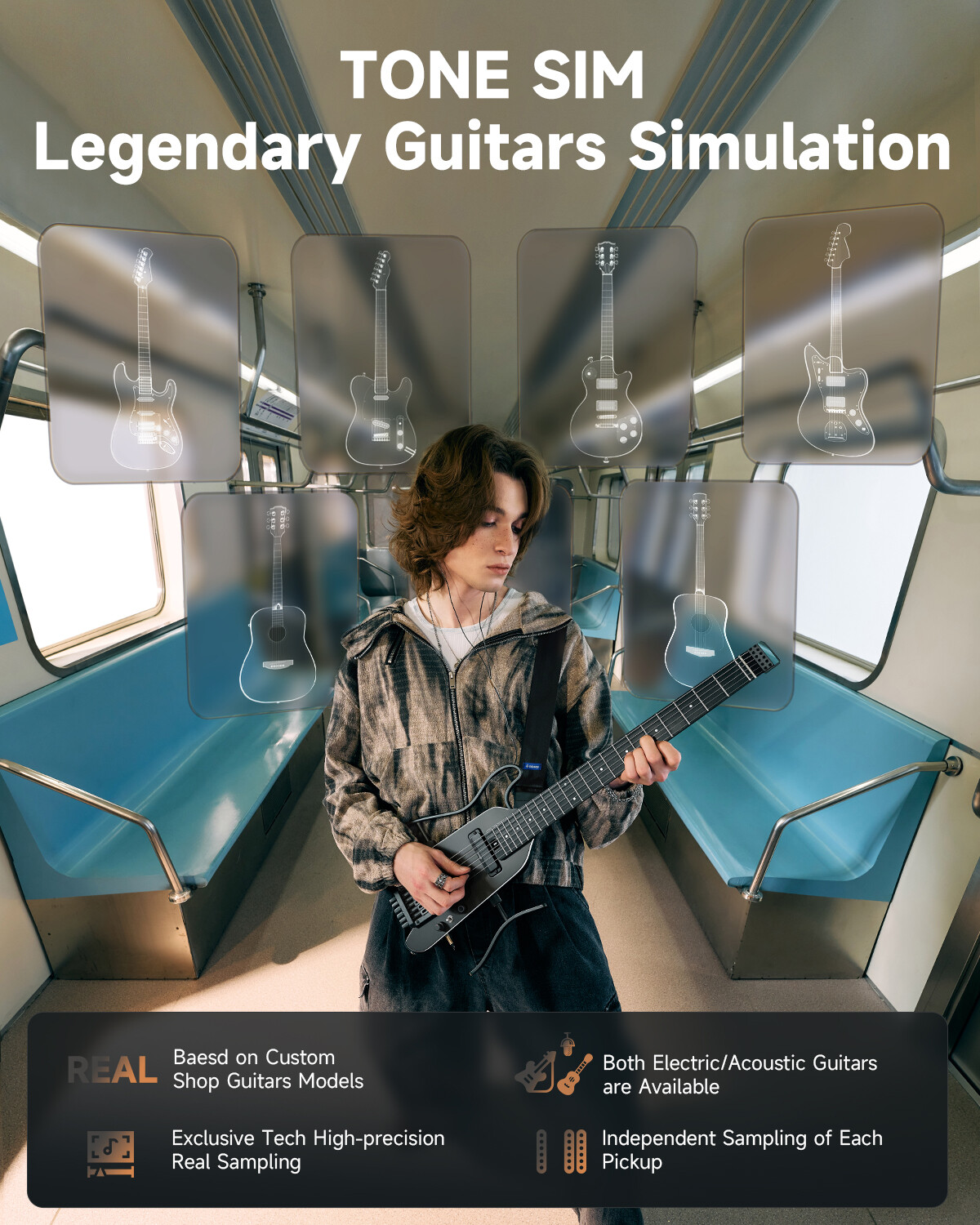 Donner HUSH X PRO Electric Guitar With Multieffect Tone Simulation