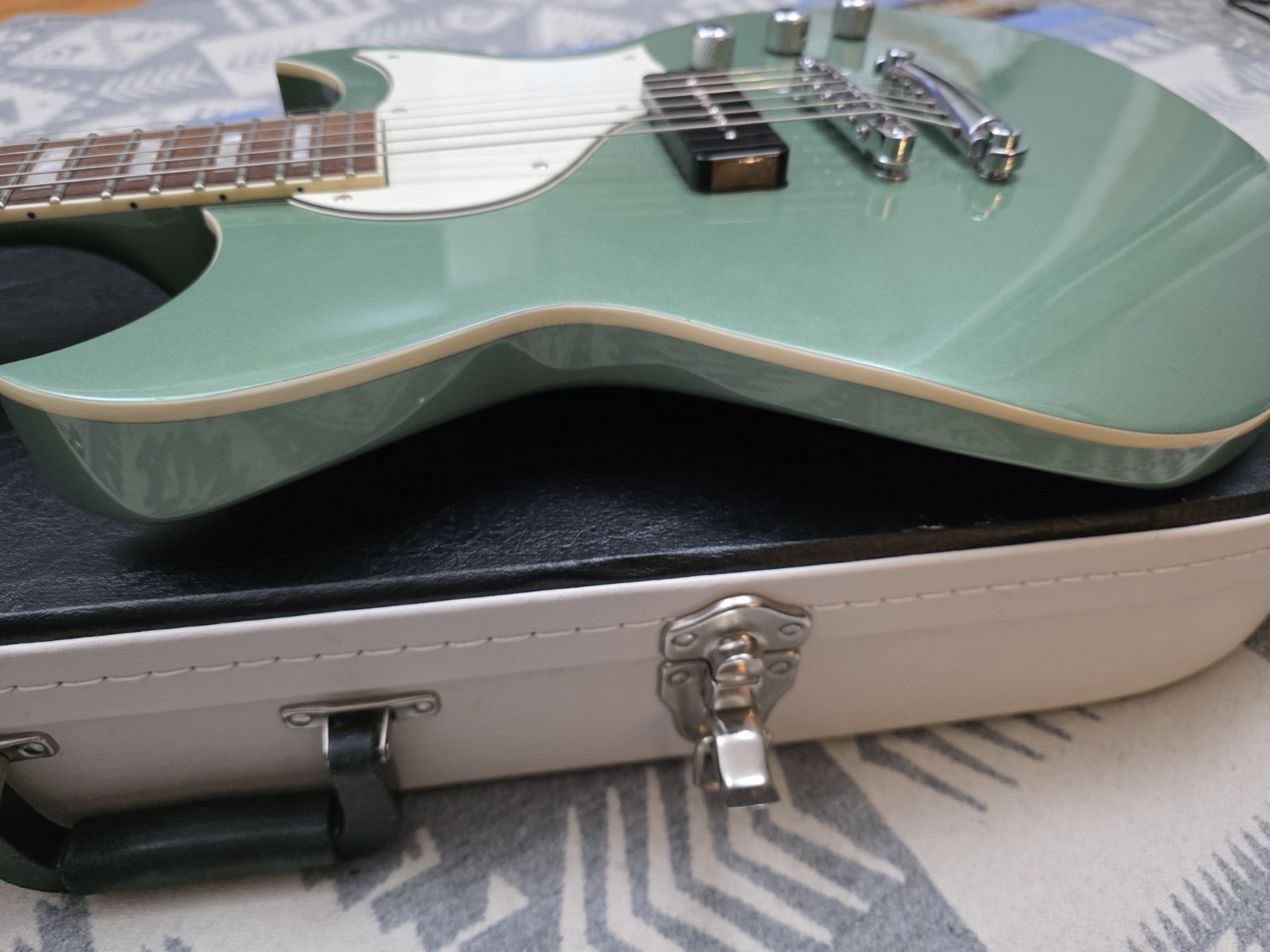 Reverend Sensei Jr Electric Guitar Metallic Sage Green P90 w/ Hard Case Rare
