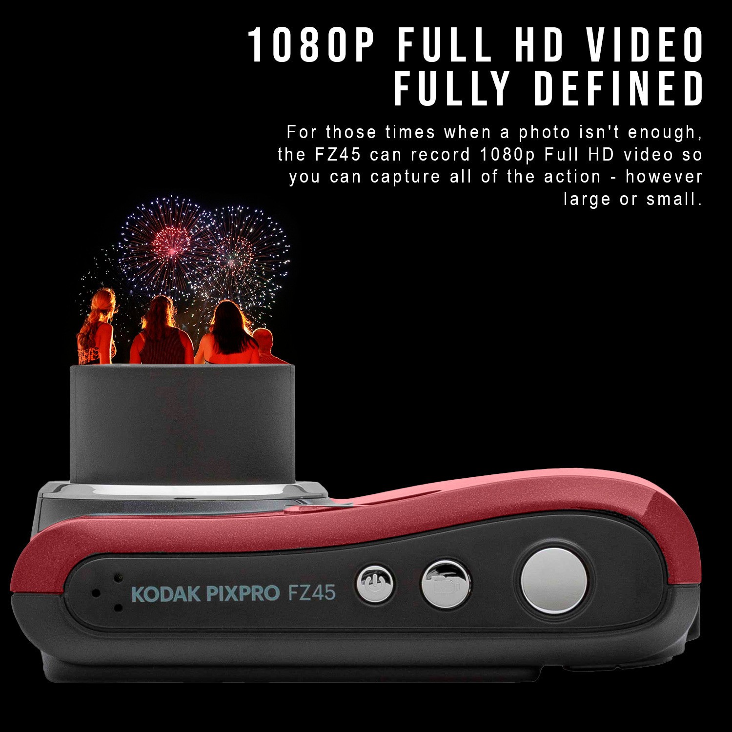Kodak PIXPRO FZ45 Friendly Zoom Red Digital Camera and Travel Case Bundle