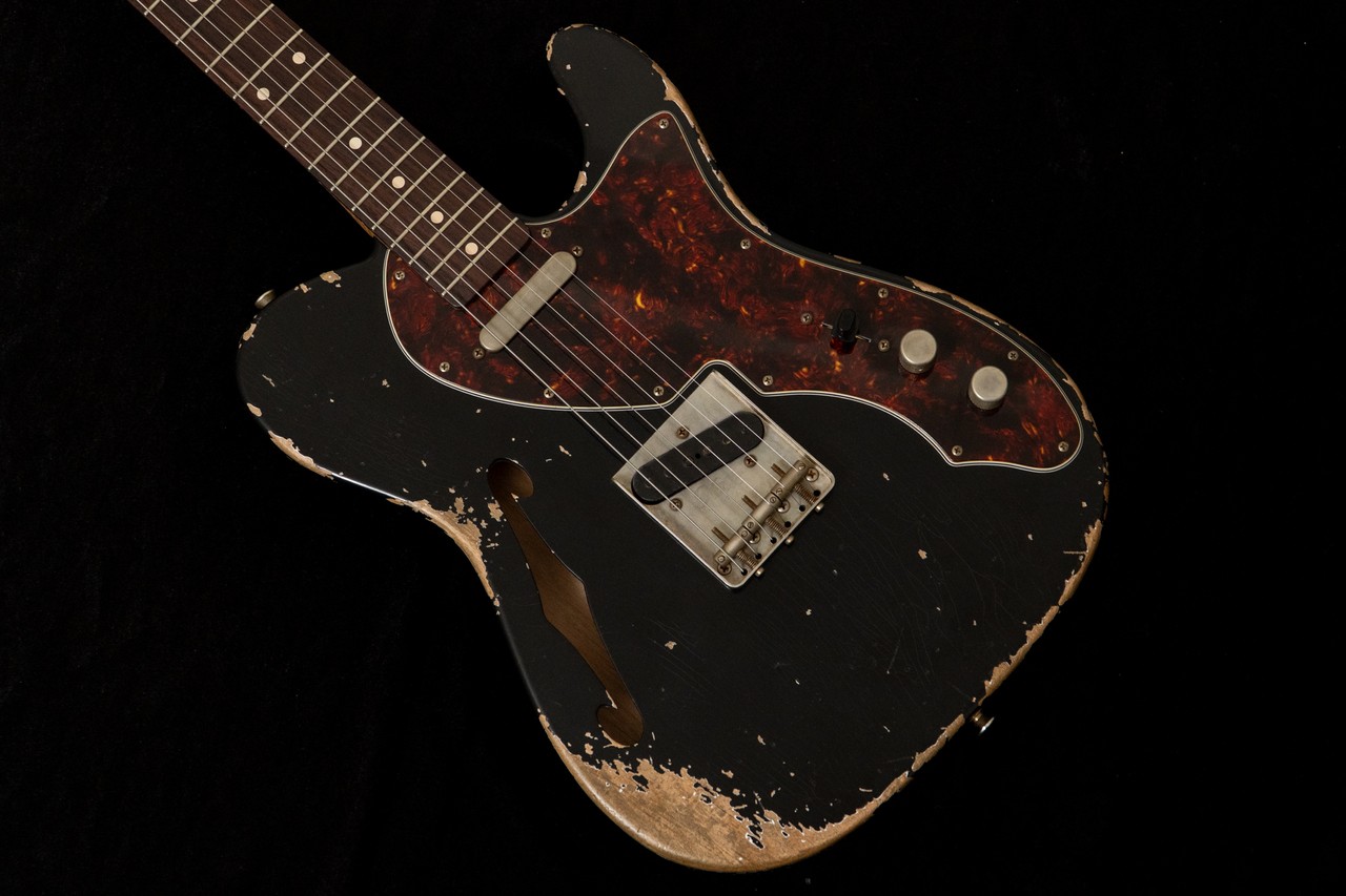 Xotic XTC-1 Thinline Black Heavy Aged Master Grade Neck 2.805kg #4158 TONIQ Yoko
