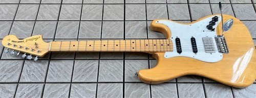 Aria Pro II ST Type Natural Large Head SSH Electric Guitar Shipping From Japan