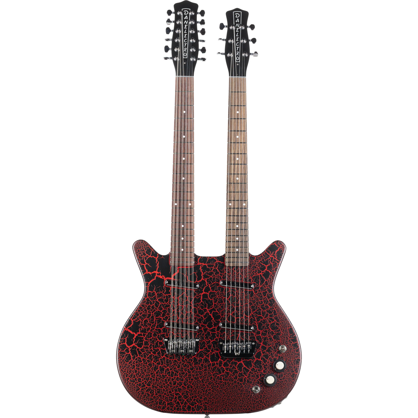 Danelectro 6/12 Doubleneck Electric Guitar – Red Crackle