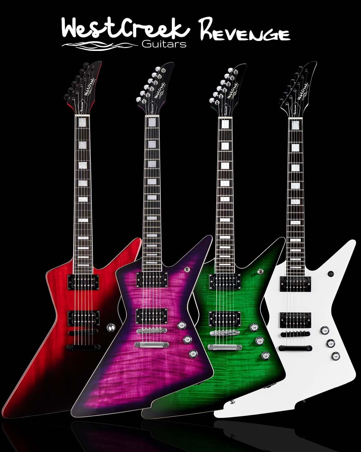 WestCreek Revenge Solid Body Electric Guitar, Heavy Metal Guitar, Right Hande…